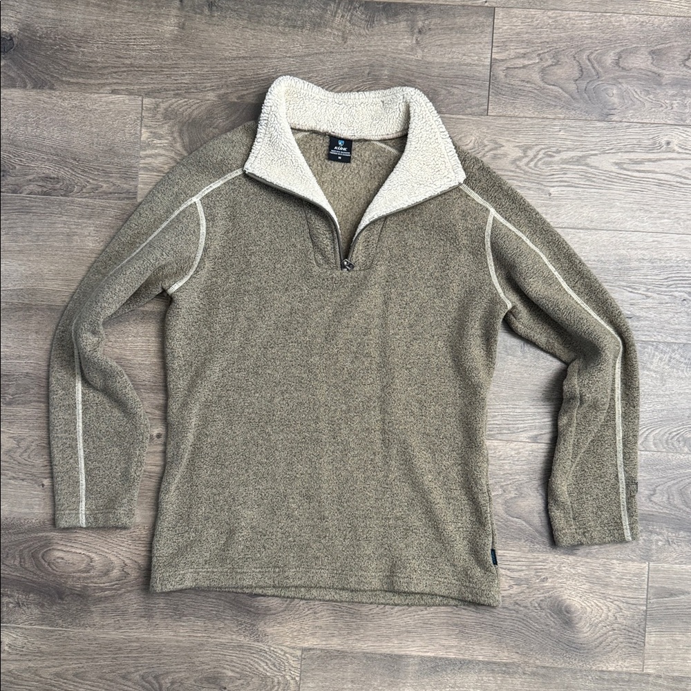 KÜHL Alfpaca Europea Outdoor Adventure Wear 1/4 Zip Sweater Sherpa | Mens Medium